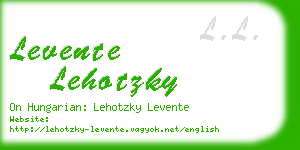 levente lehotzky business card